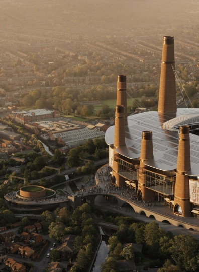 Heatherwick Studio показала проект стадиона с кирпичными дымоходами
