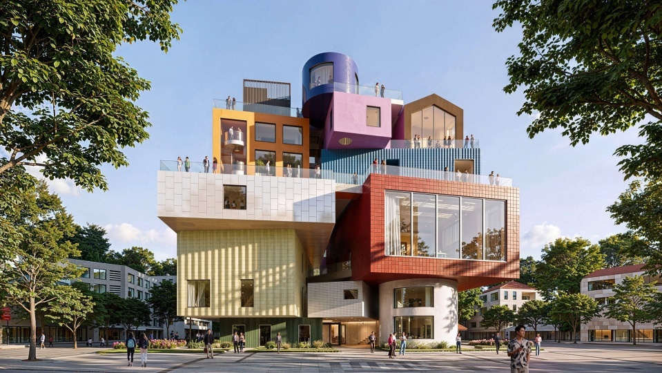 MVRDV спроектировали культурный комплекс из цветных блоков
