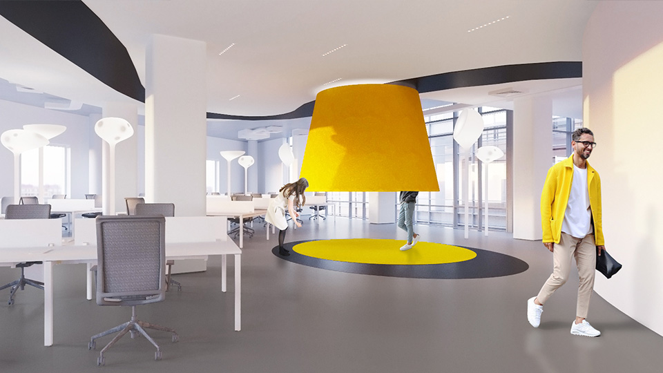 Интерьер переговорной «под колпаком» в проекте офиса Yandex, ©IND Architects
