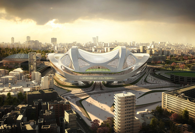 Проект Национального стадиона Японии, спроектированный Захой Хадид