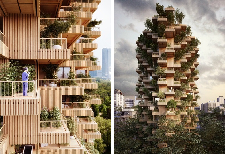Проект деревянного небоскреба в Торонто, Канада. Бюро Penda