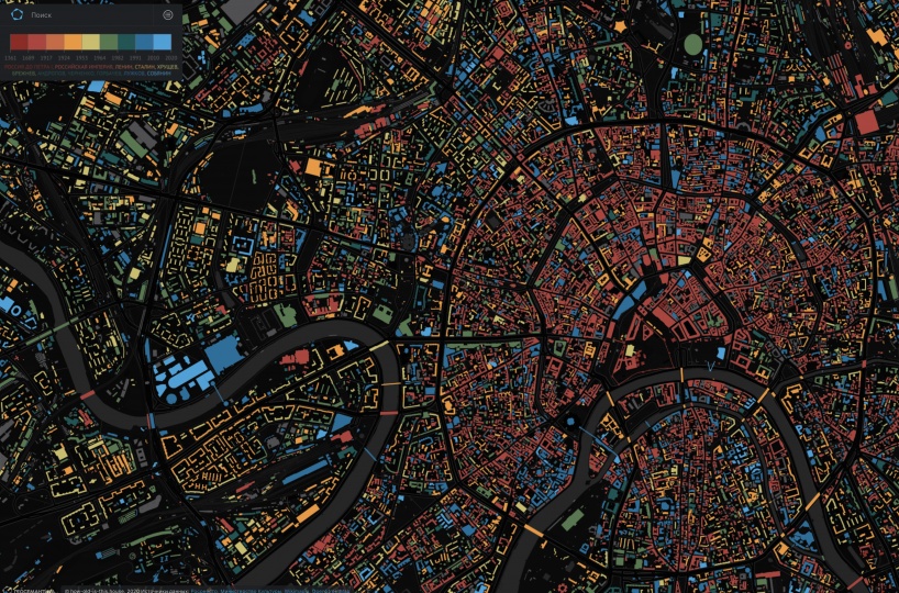 На интерактивную карту возраста домов Москвы попали 259 000 построек