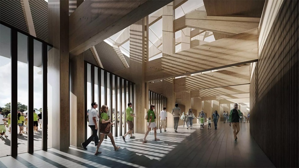 Zaha Hadid Architects получила разрешение на строительство первого в мире деревянного футбольного стадиона