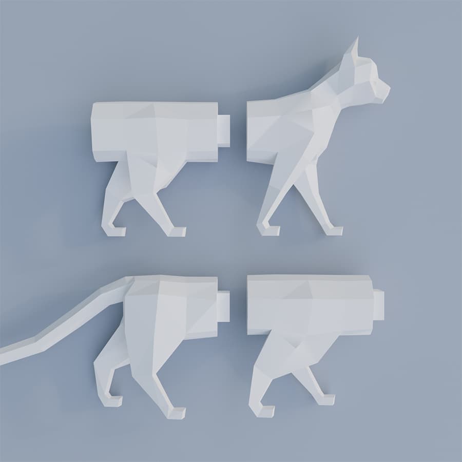 Шаблон для бумажной игрушки Indie Cat