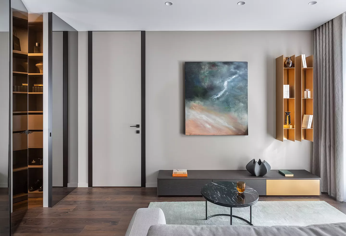 Изумрудные акценты в интерьере квартиры для молодого бизнесмена — проект Ксении Мицкевич