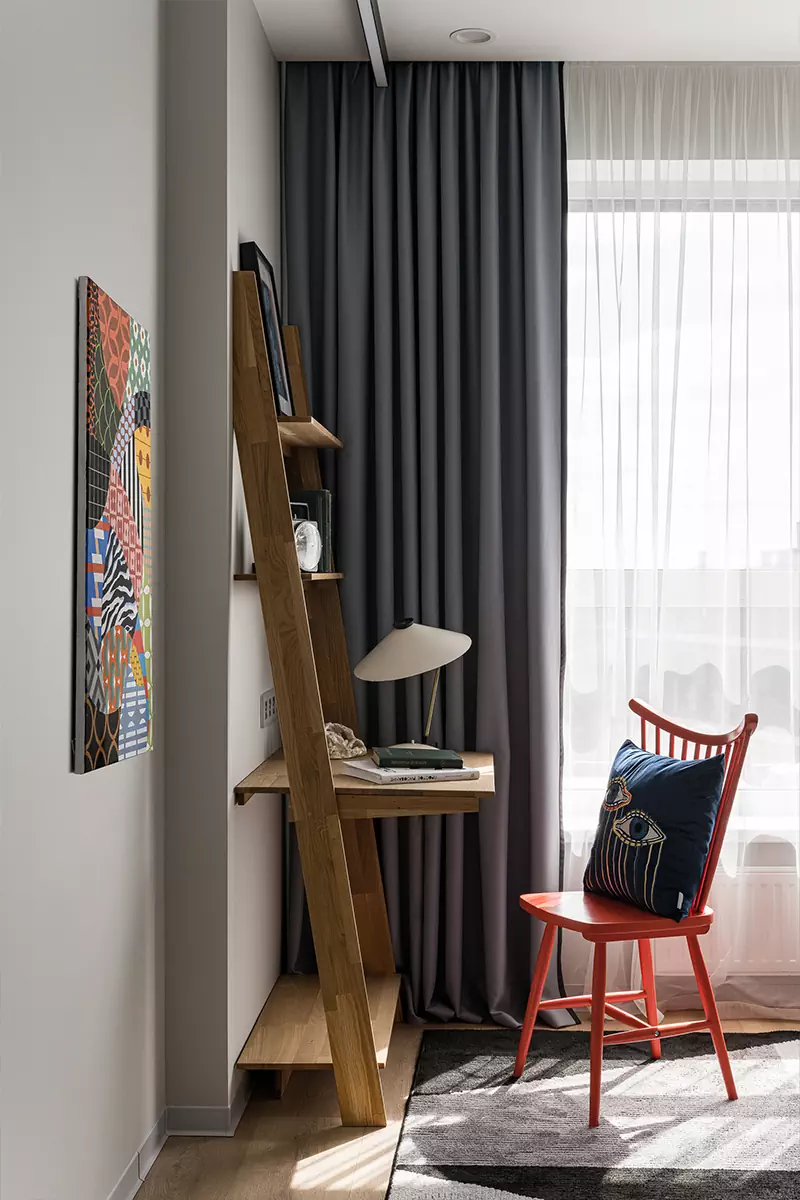 Винтажная мебель и яркие акценты в интерьере квартиры под сдачу в аренду — проект Ольги Коваленко