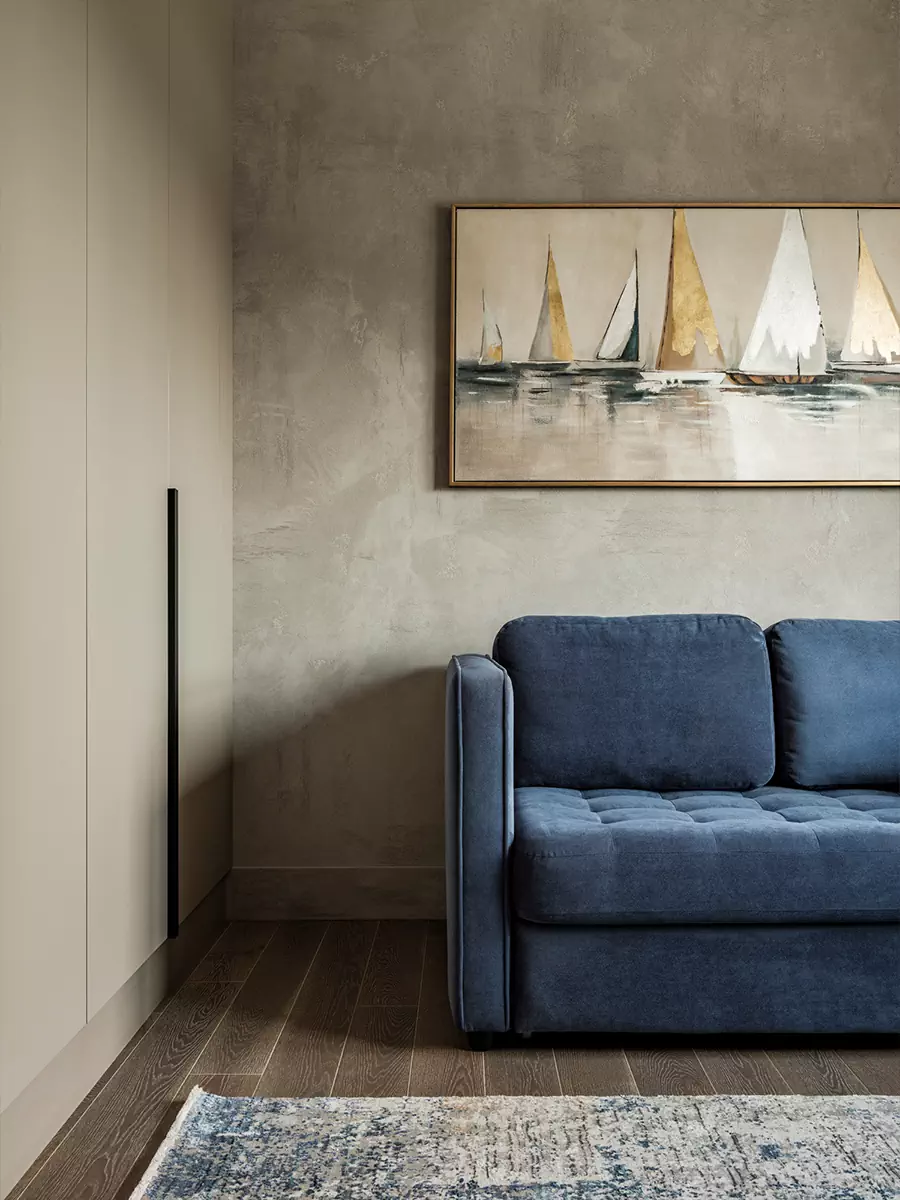 Тактильные материалы и гармоничная палитра в интерьере для взрослой пары — проект студии дизайна БЕЛЯКОВА & КАРАЯНИ