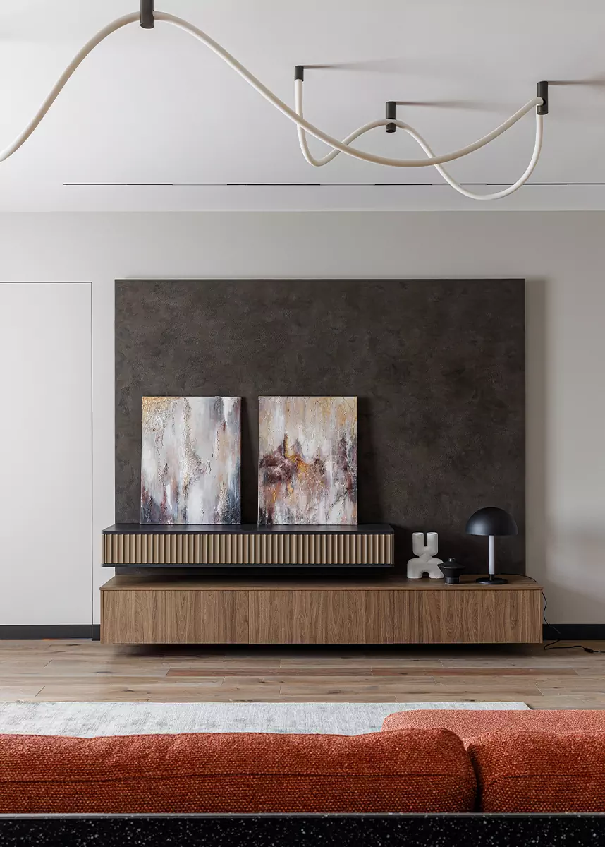 Сочетание бордового и терракотового в интерьере квартиры для большой семьи — проект дизайн-студии Полины Агафоновой