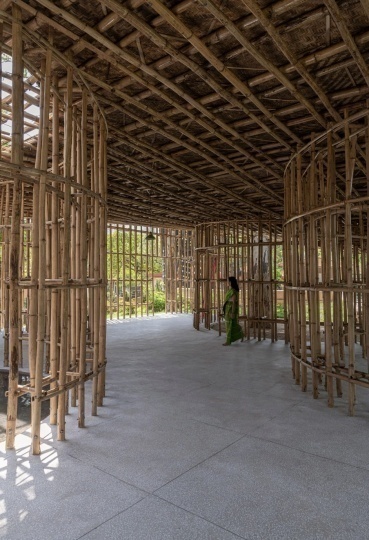 Бамбуковый павильон AtArchitecture вдохновлен ручными ткацкими станками