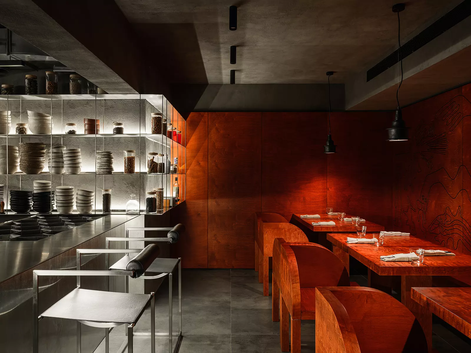 Тактильные материалы в интерьере коктейльного бара с перуанскими корнями — проект бюро Static Aesthetic Architects