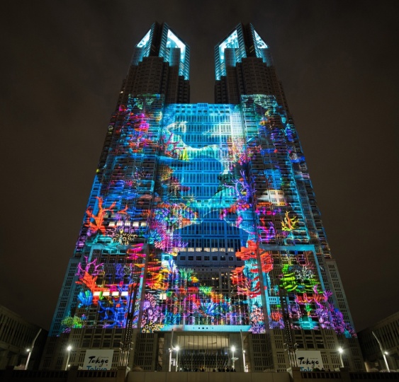 Panasonic преобразил здание Мэрии Токио с помощью видеомэппинга