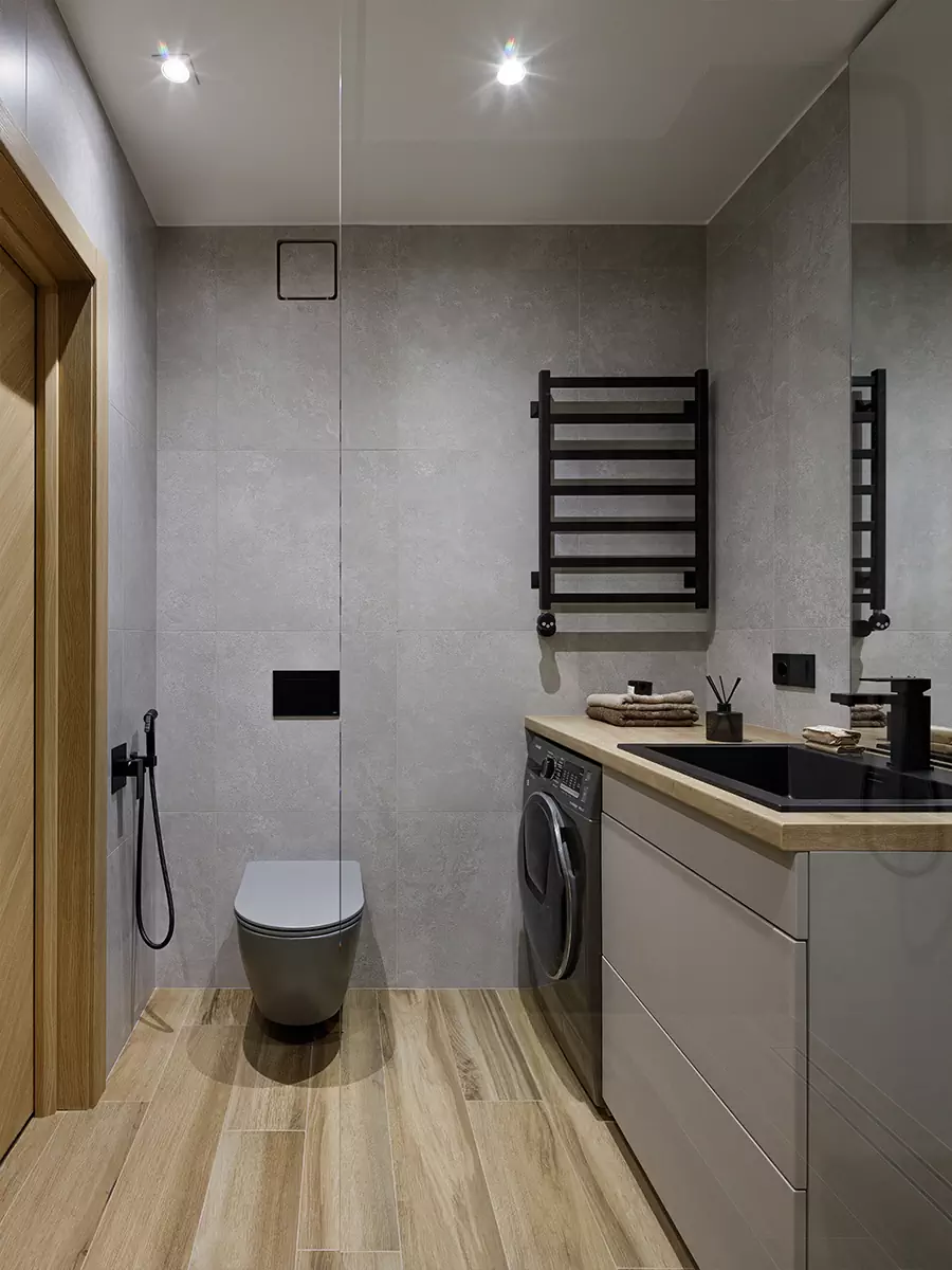 Многофункциональный интерьер городской квартиры в синих тонах — проект ARH Studio