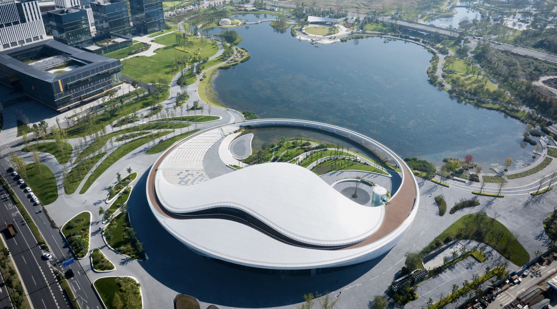 Muda Architects спроектировали музей китайской медицины в форме знака инь-ян