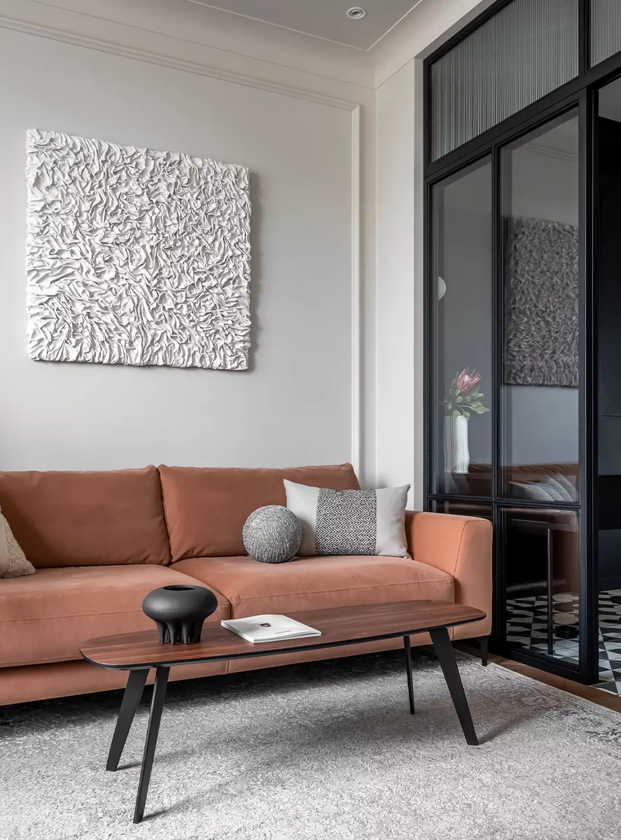 Черно-белые контрасты в интерьере квартиры на Кутузовском проспекте — проект студии ARDdesign