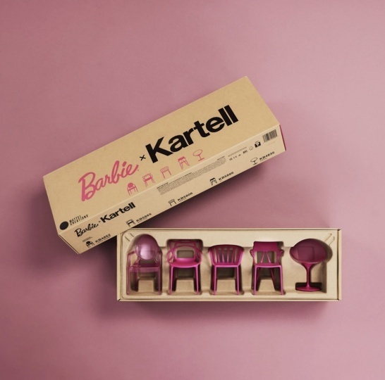 Kartell в стиле Барби: коллаборация мебельного бренда и компании Mattel