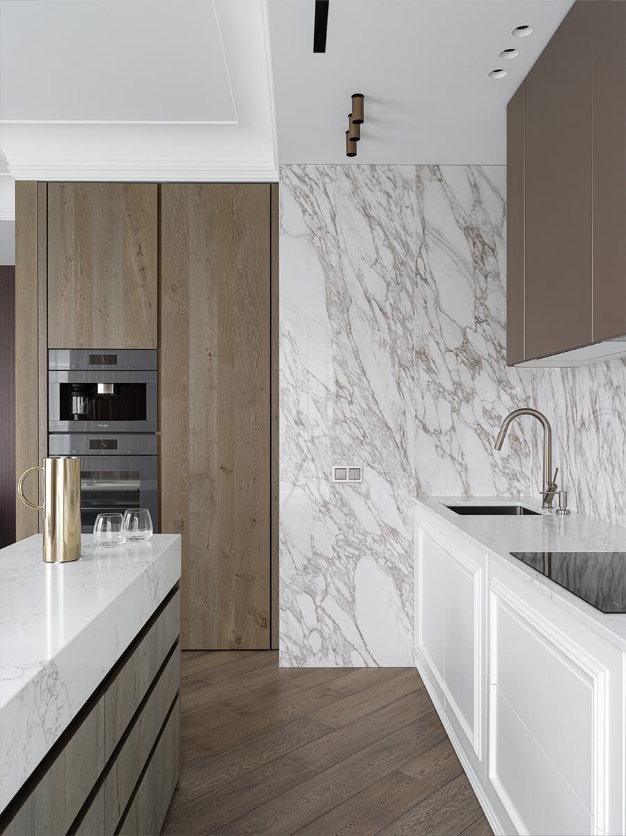 Элегантный интерьер квартиры со сложной планировкой и продуманной детской — проект Евгения Яковлевой