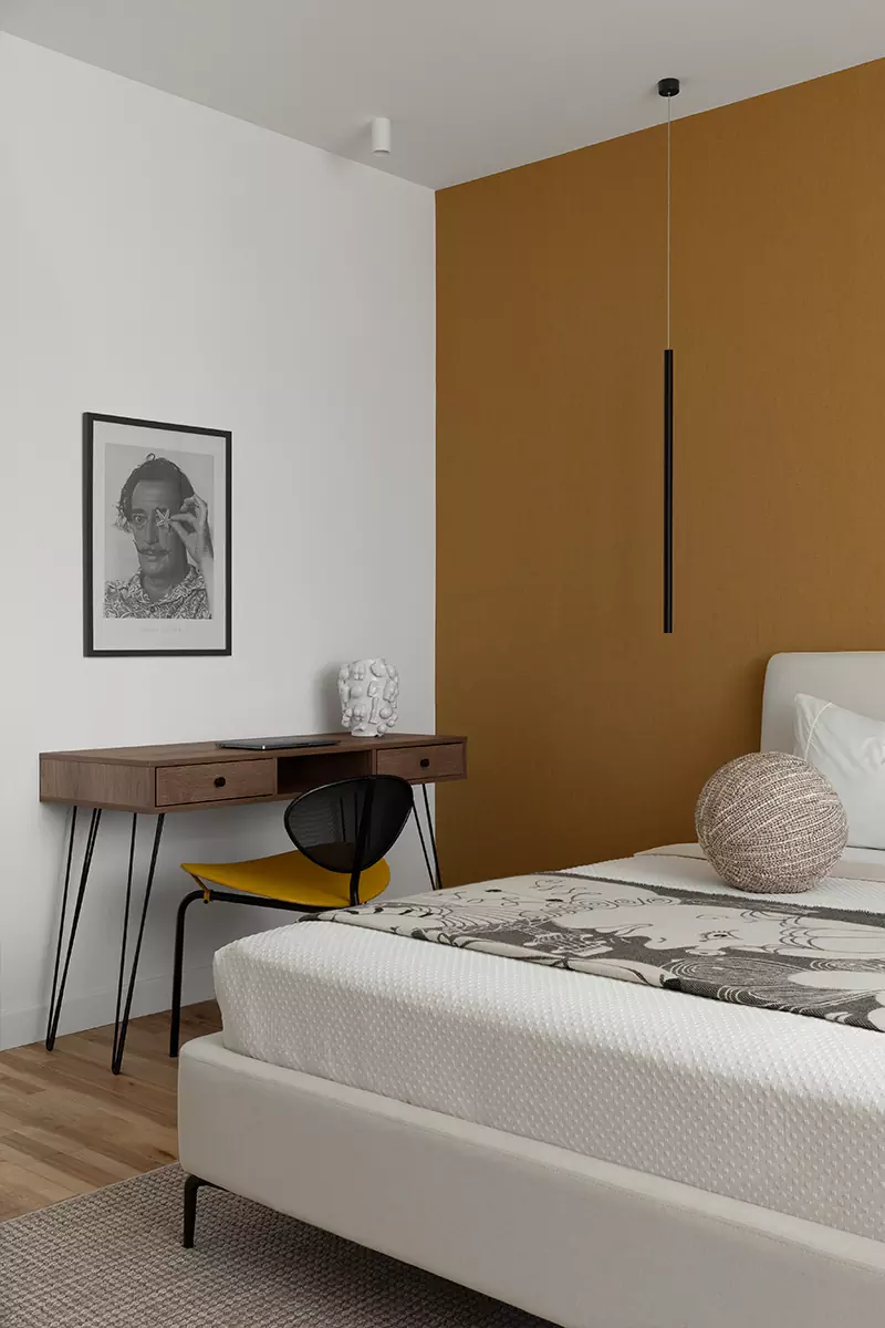 Точечные цветовые акценты в интерьере квартиры для пары с двумя детьми – проект Камилы Иргалиевой