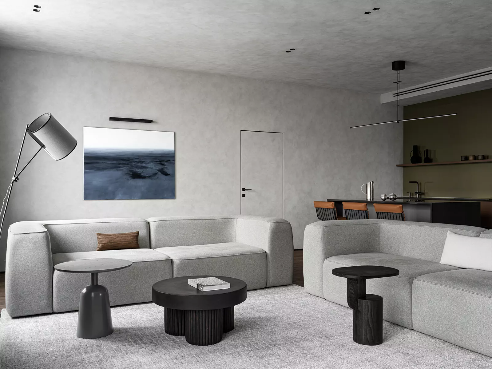 Визуальная чистота в интерьере квартиры на 23 этаже небоскреба с видом на Москву-реку — проект Натальи Федотовой