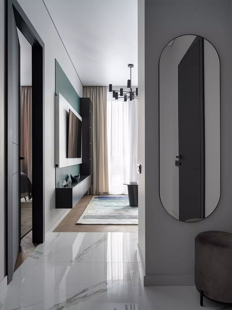 Динамичный интерьер квартиры, построенный на цветовых контрастах — проект Юлии Красниковой