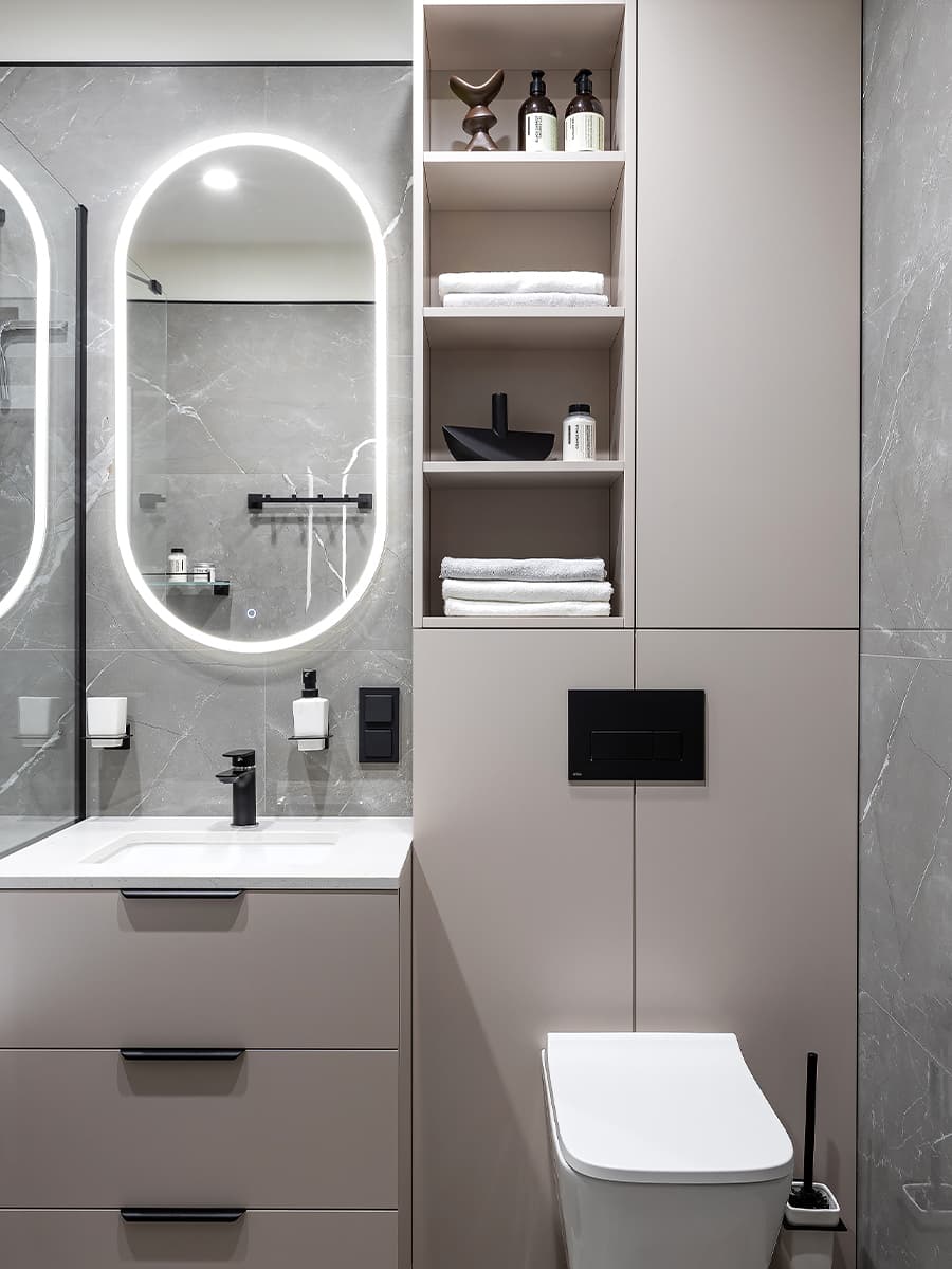 Графичные детали и контрастные сочетания в интерьере квартиры для молодого IT-специалиста — проект Ольги Купчинской