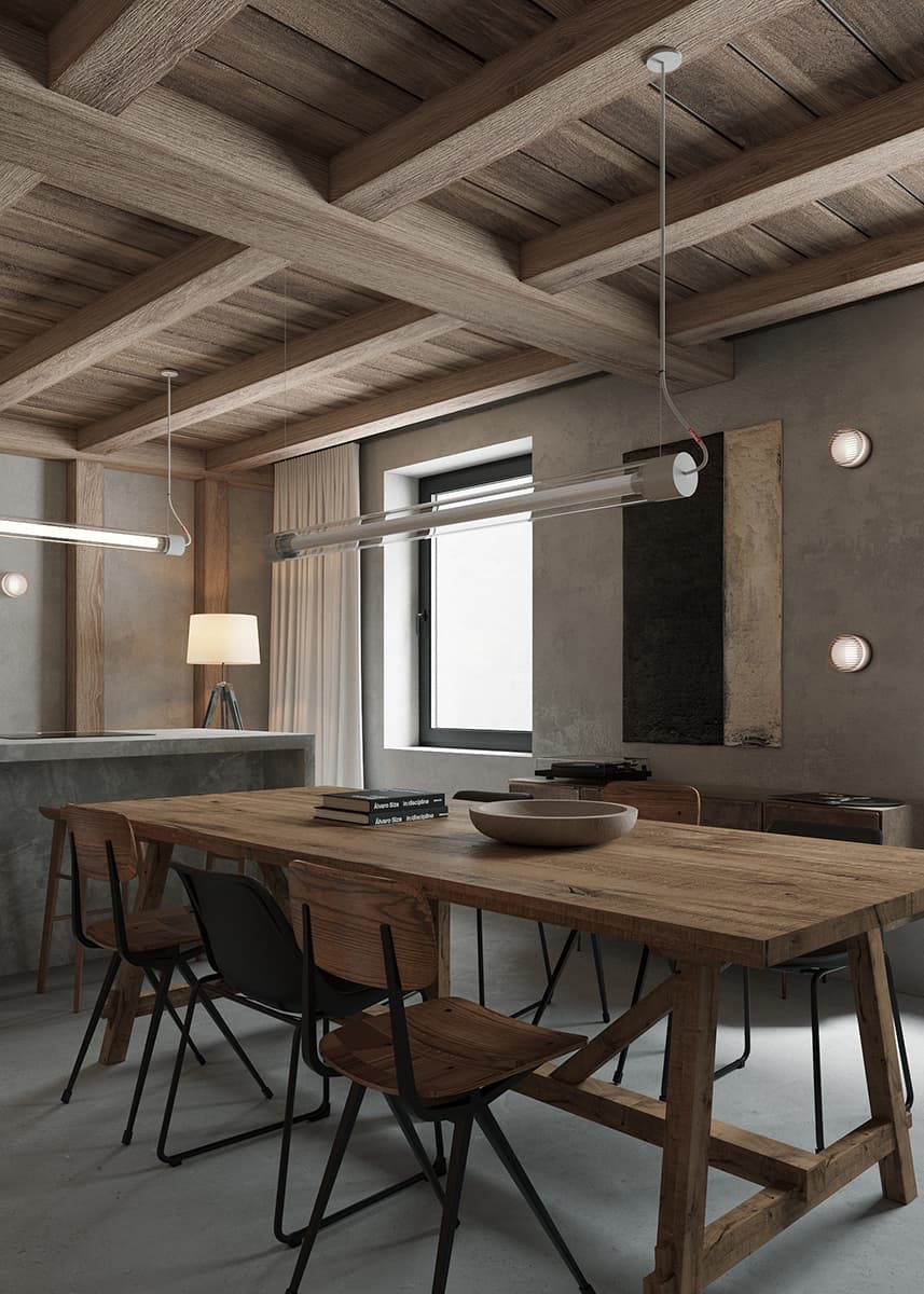 Брутальные фактуры и отсылки к модернизму в интерьере старинного парижского коттеджа — проект BRANCH STUDIO