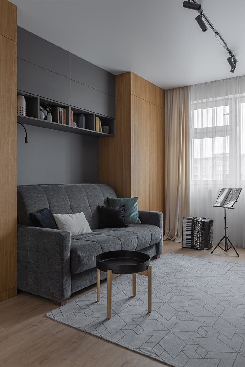 Артефакты из путешествий и природные мотивы в интерьере уютной квартиры для дизайнера — проект Евгении Гарбенко