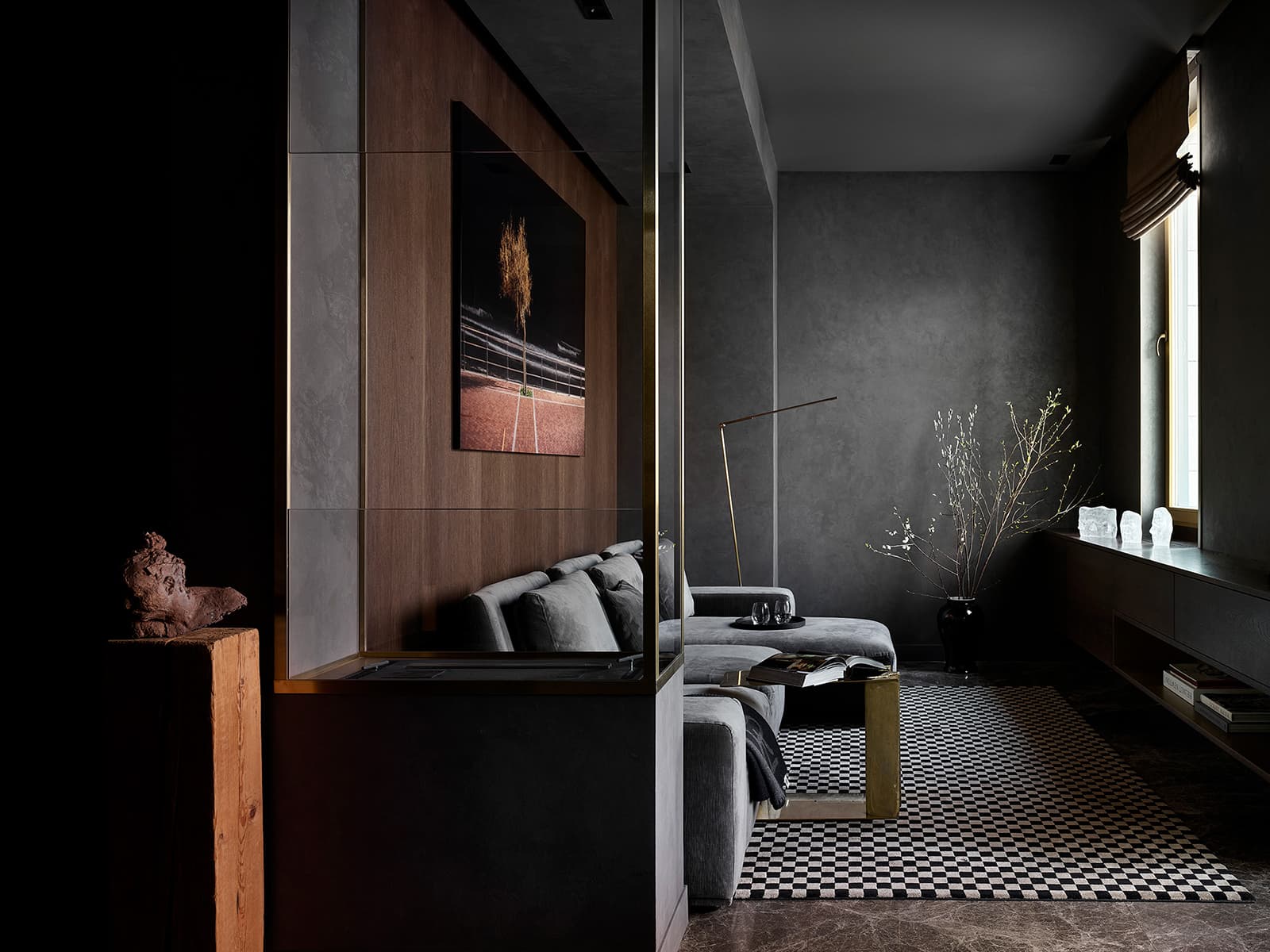 Контраст материалов и фактур в интерьере квартиры для деловой женщины — проект студии ANNADESIGN