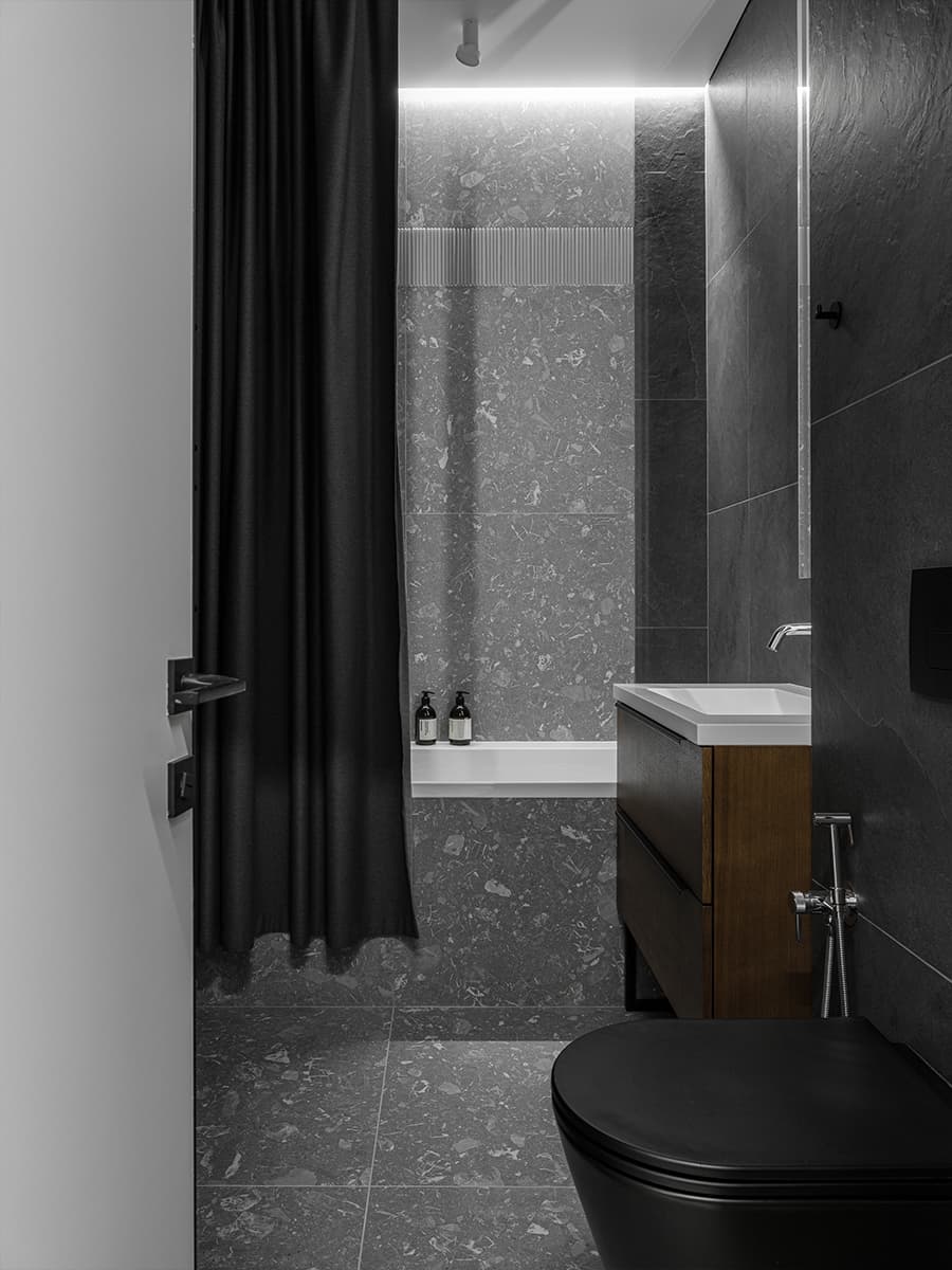 Интерьер квартиры с собственной музыкальной студией для молодого бизнесмена — проект Алины Пужак