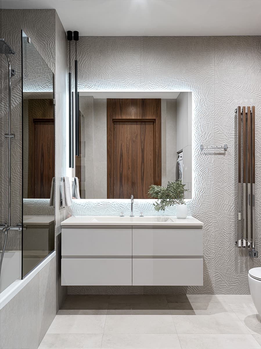 Светлый интерьер квартиры в центре Москвы с отсылками к экостилю — проект OMNIA STUDIO