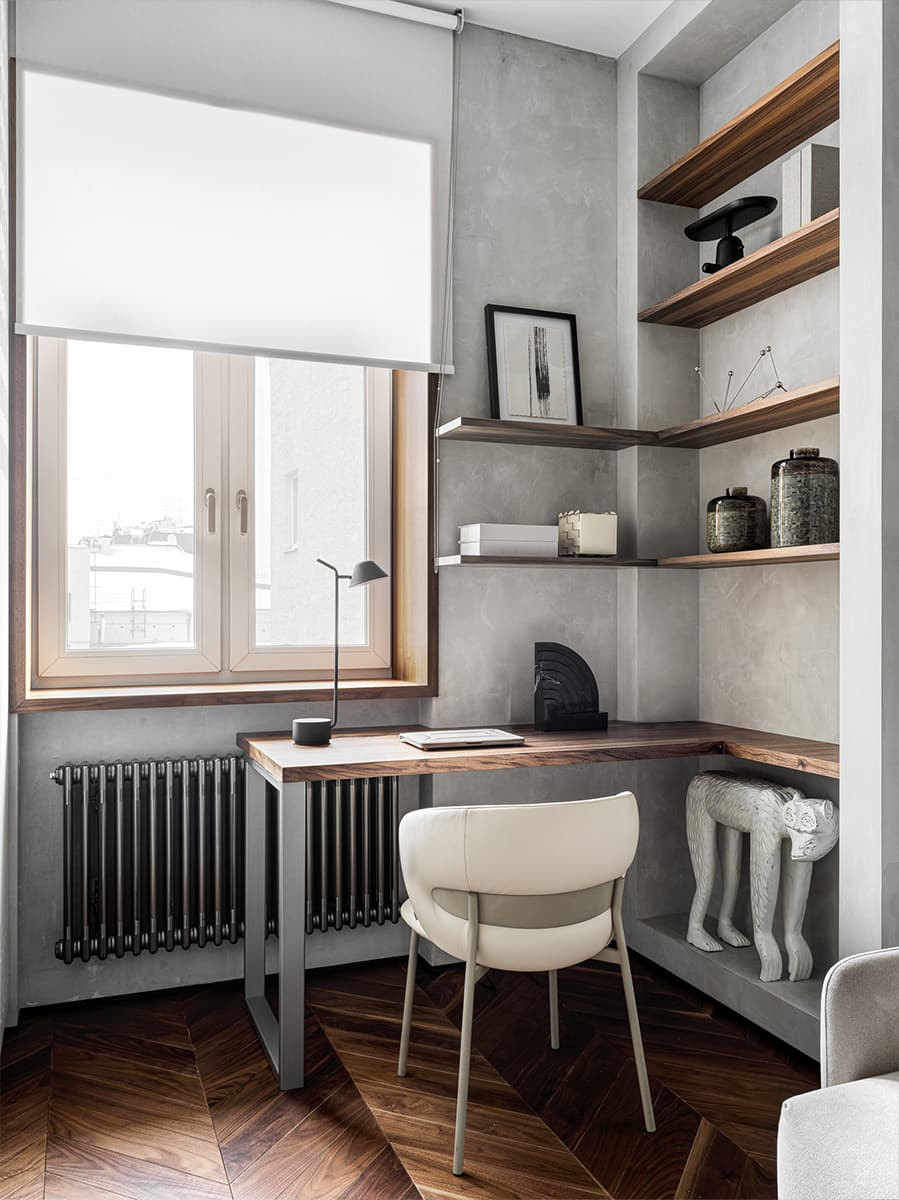 Светлый интерьер квартиры в центре Москвы с отсылками к экостилю — проект OMNIA STUDIO