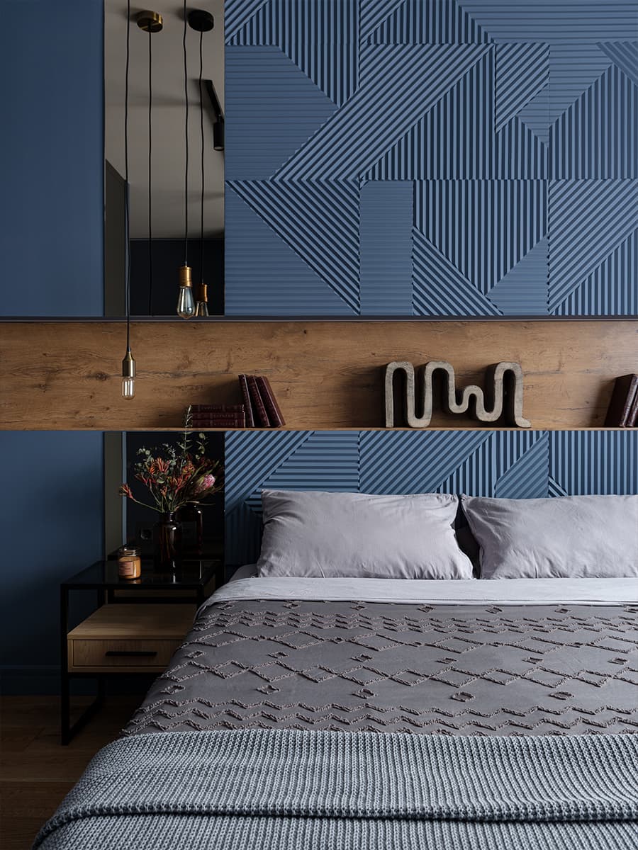 Темные оттенки и фактура дуба в интерьере квартиры с необычной перегородкой — проект Наталии Варнавской