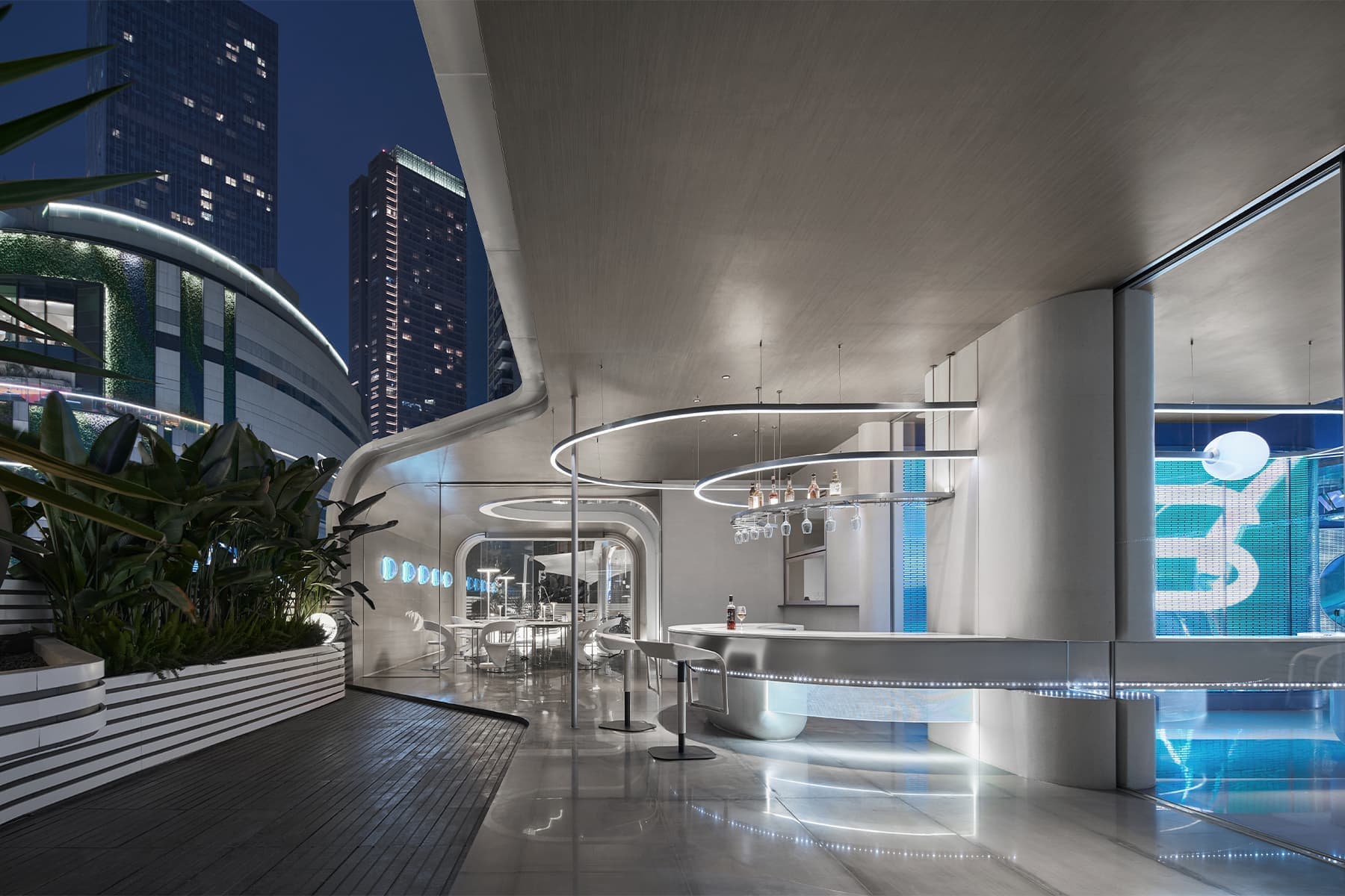 Футуристичные формы и все оттенки космоса в интерьере китайского клуба эстетической медицины — проект студии VCG Design