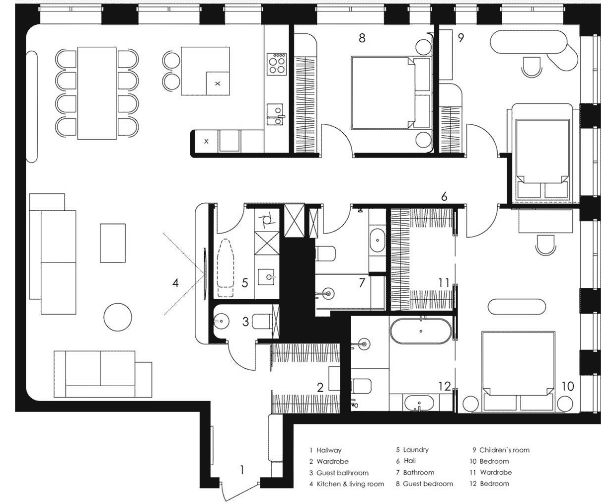 Мягкий и расслабленный интерьер уютной квартиры с тремя спальнями — проект студии ZeWorkroom