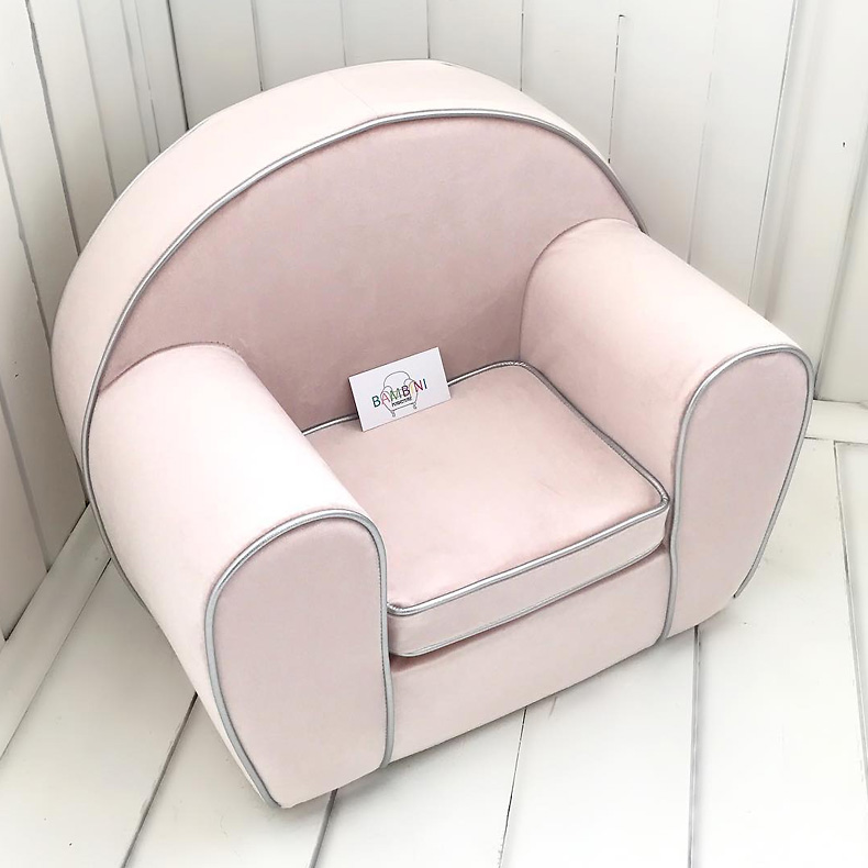 Бархатное розовое кресло Sugar для ребенка от 1 года
