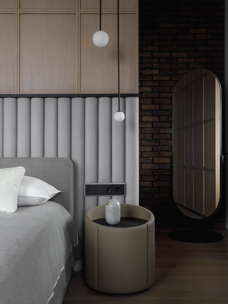 Контрасты и аккуратная графика в интерьере уютной квартиры для холостяка — проект Дарьи Пиковой