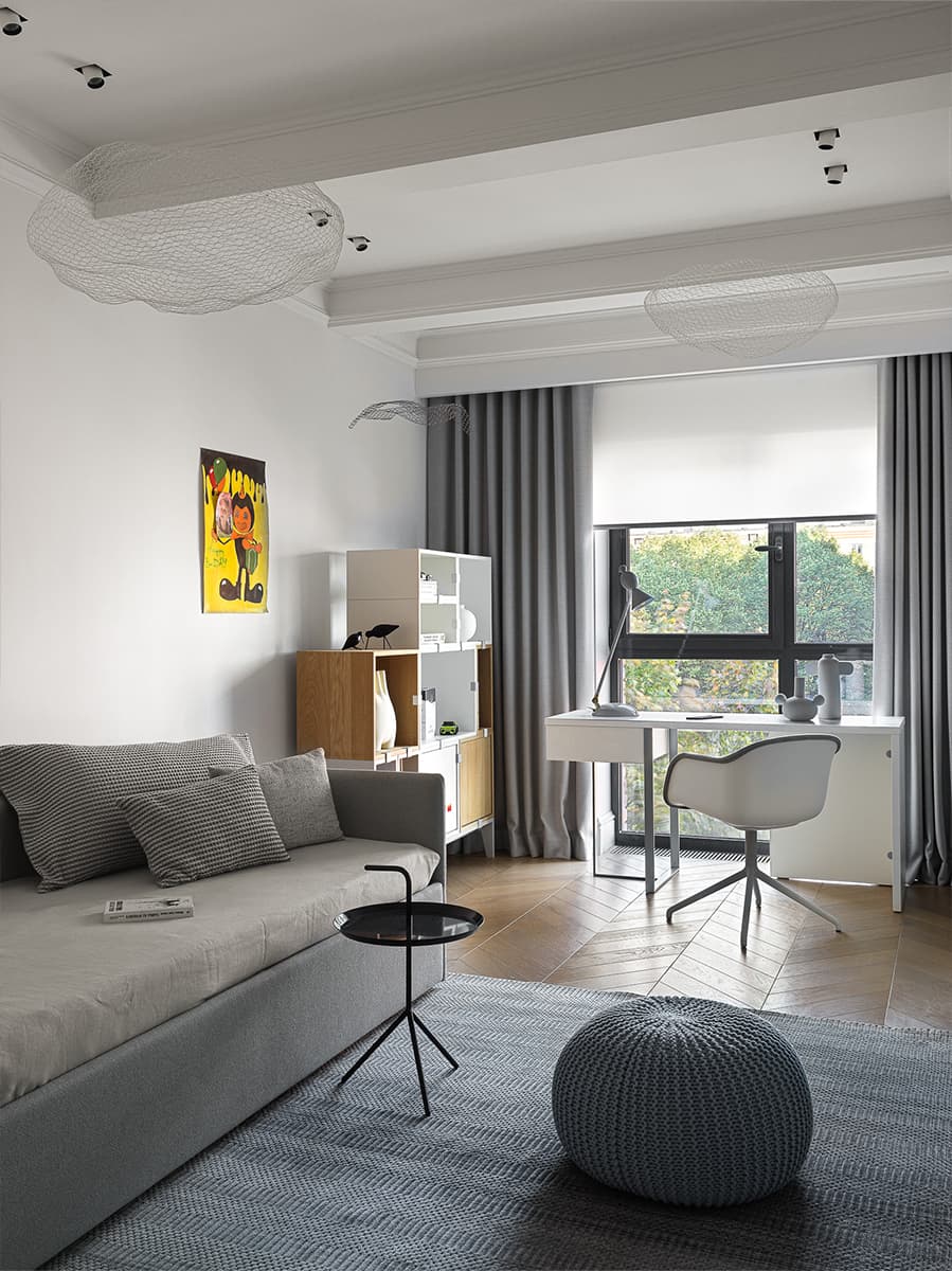 Элегантный интерьер семейных апартаментов в здании бывшей московской фабрики — проект Studio 25