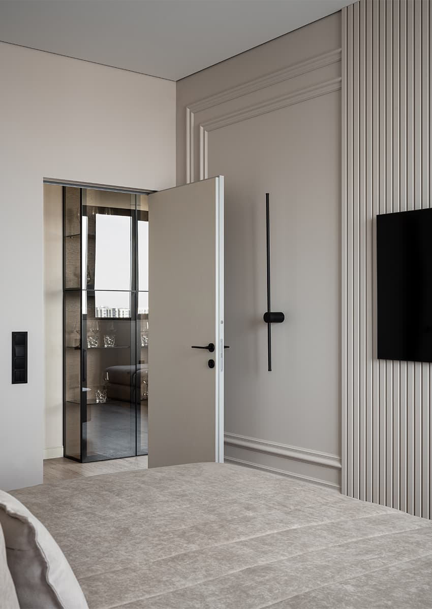 Гостеприимный интерьер квартиры с оригинальным несущим пилоном — проект Анны Лисимовой