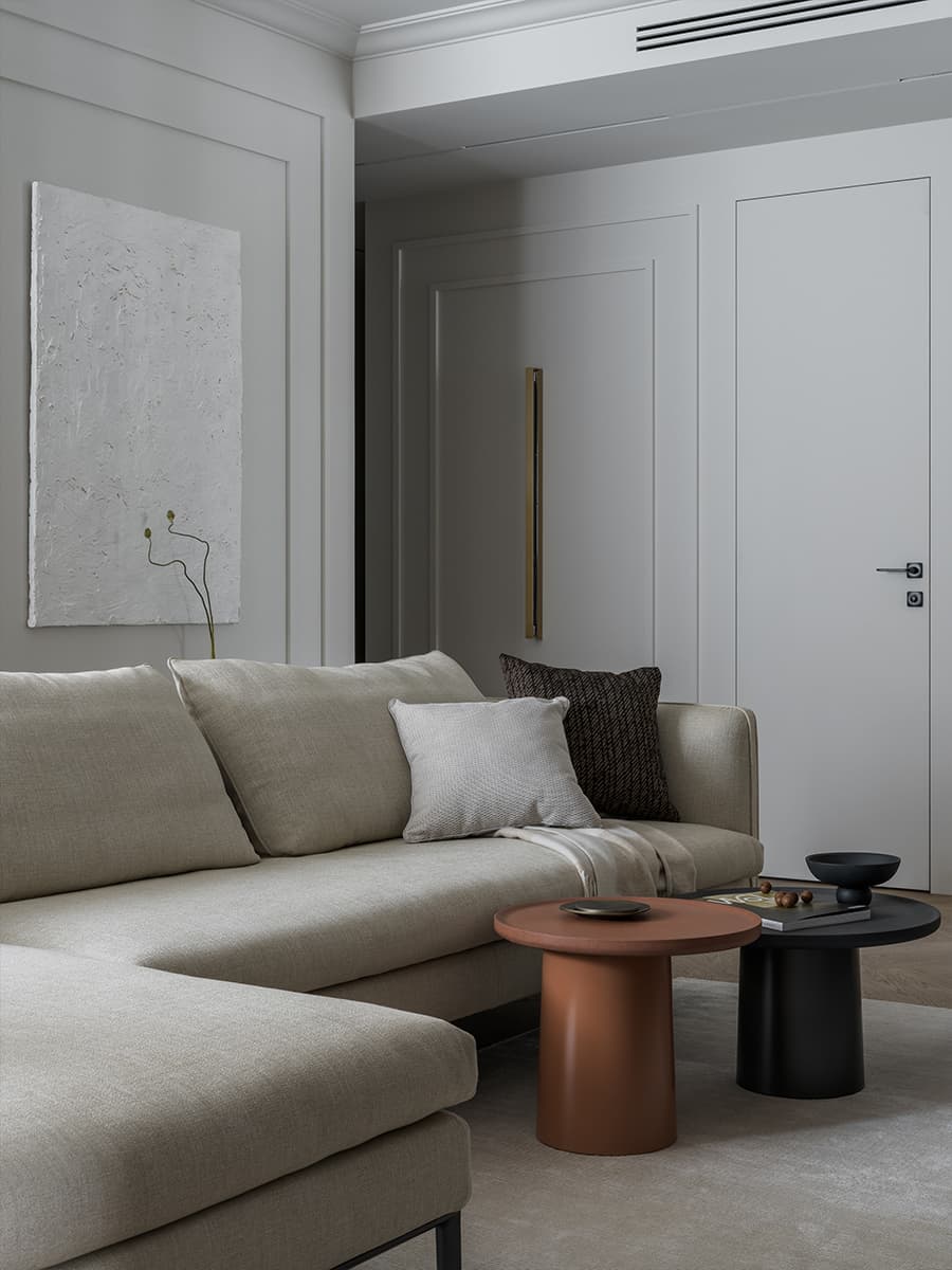 Панно по эскизам нейросети и раздельные спальни в интерьере квартиры — проект Марии Тимофеевой