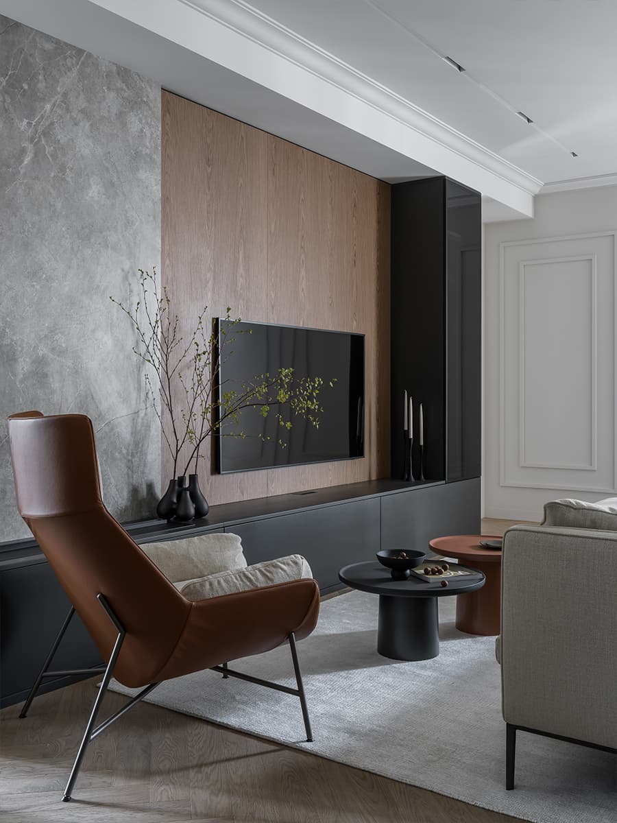 Панно по эскизам нейросети и раздельные спальни в интерьере квартиры — проект Марии Тимофеевой