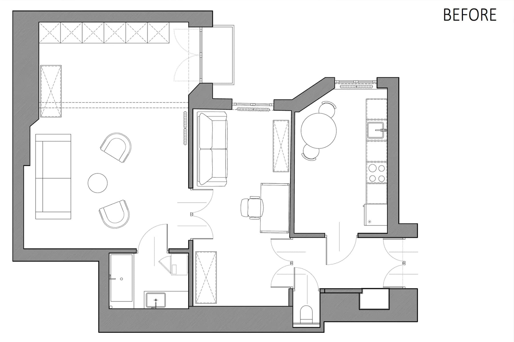 Пурпурный стол, разноцветный мрамор и округлые формы в интерьере исторической квартиры — проект бюро NOWW Studio