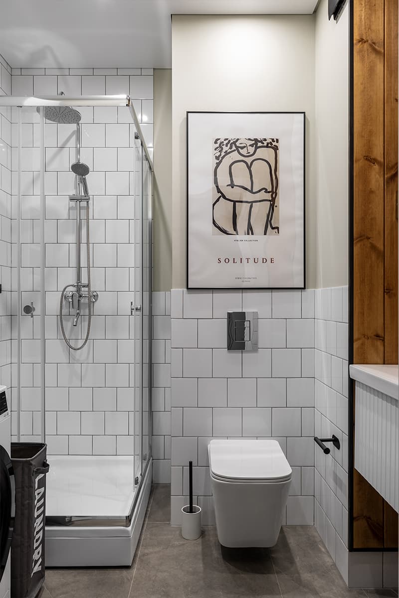 Льняная люстра, репродукция картины и природные цвета в интерьере квартиры в Новой Москве — проект Веры Ильинчик