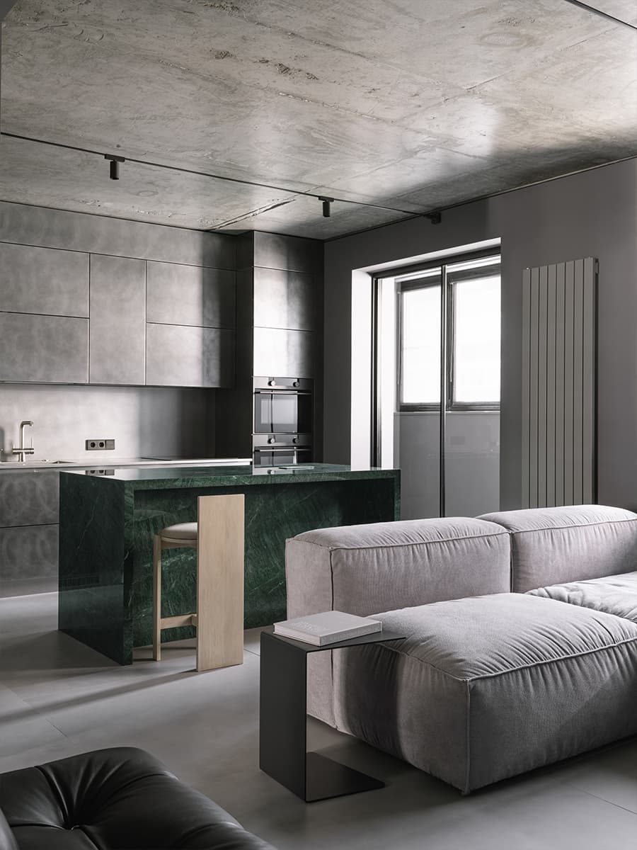 Монохромный интерьер квартиры с мужским характером в Ростове-на-Дону — проект Алексея Аладашвили