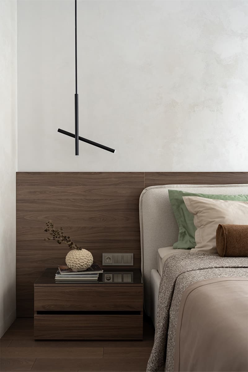 Спокойный интерьер с красочными акцентами в мебели и отделке — проект Анны Пелипчук