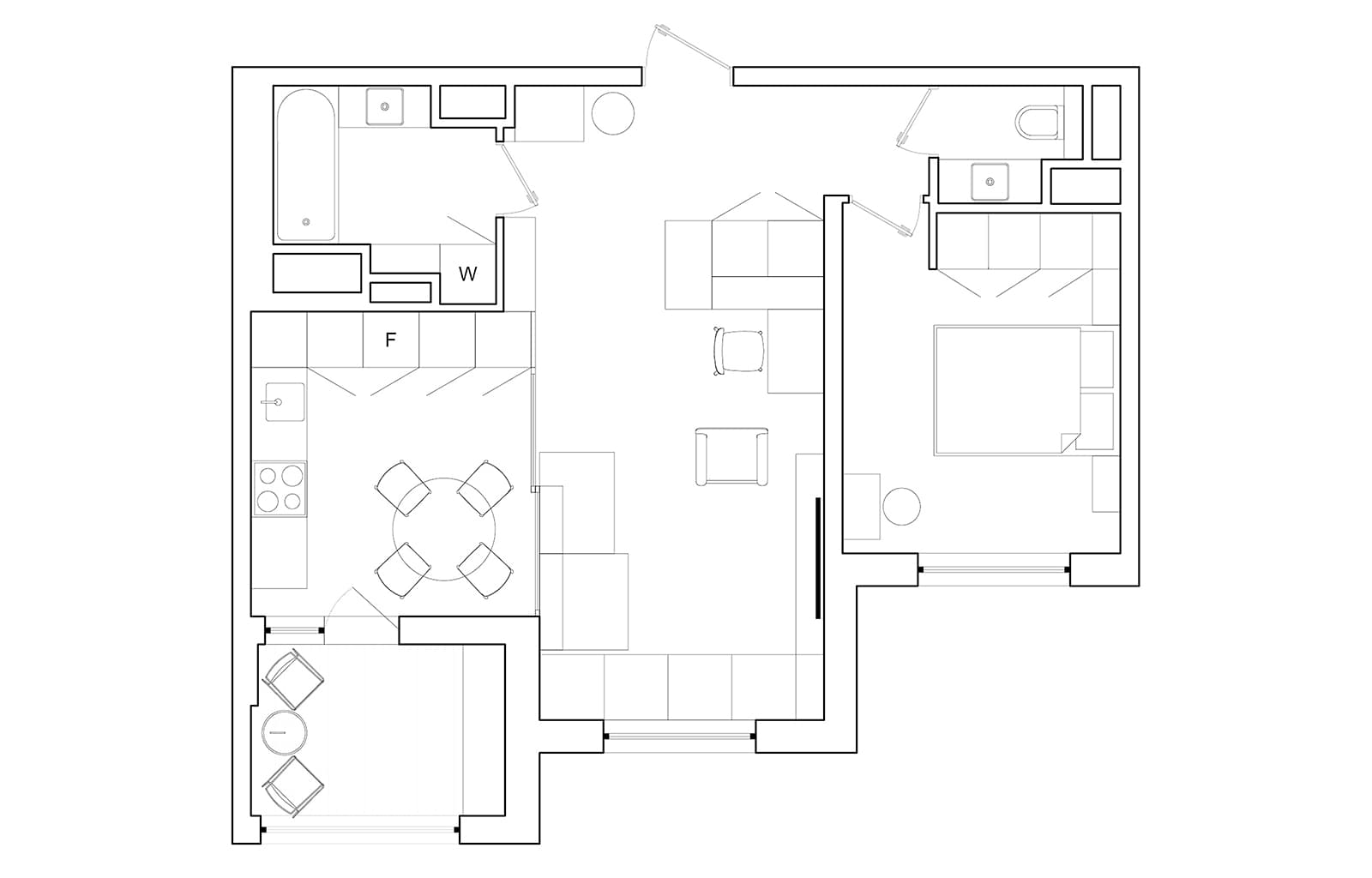 Световое окно, отсылки к японской культуре и природные материалы в интерьере квартиры для молодой пары — проект бюро RR Architects