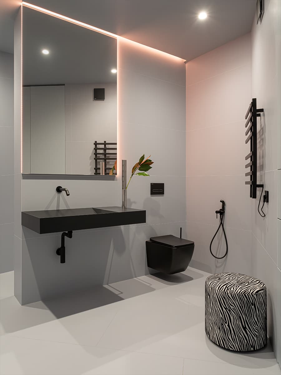 Бетонные потолки, кожа и индустриальные детали в интерьере квартиры для молодого человека — проект Ольги Коваленко