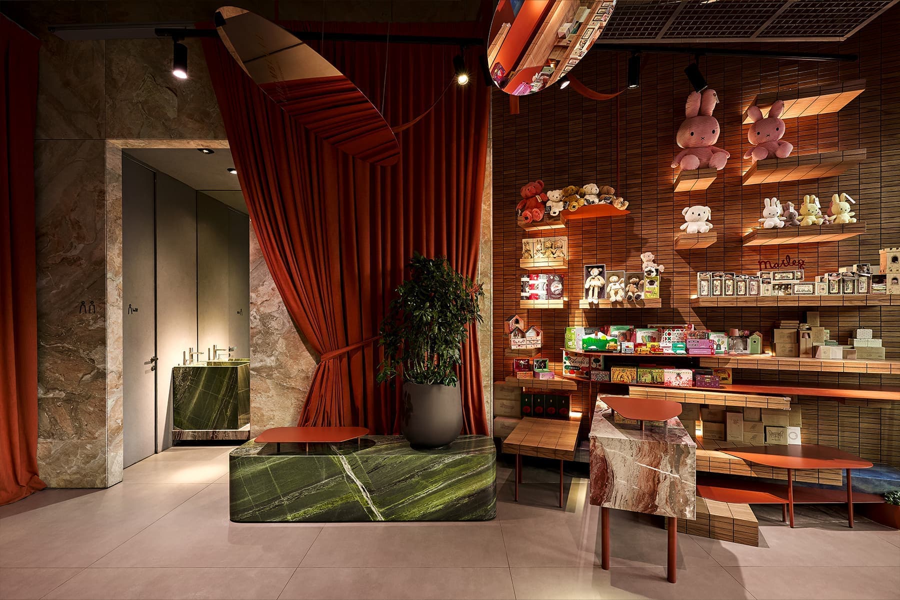 Оазис среди небоскребов: природный интерьер ресторана с игровой зоной — проект DA bureau