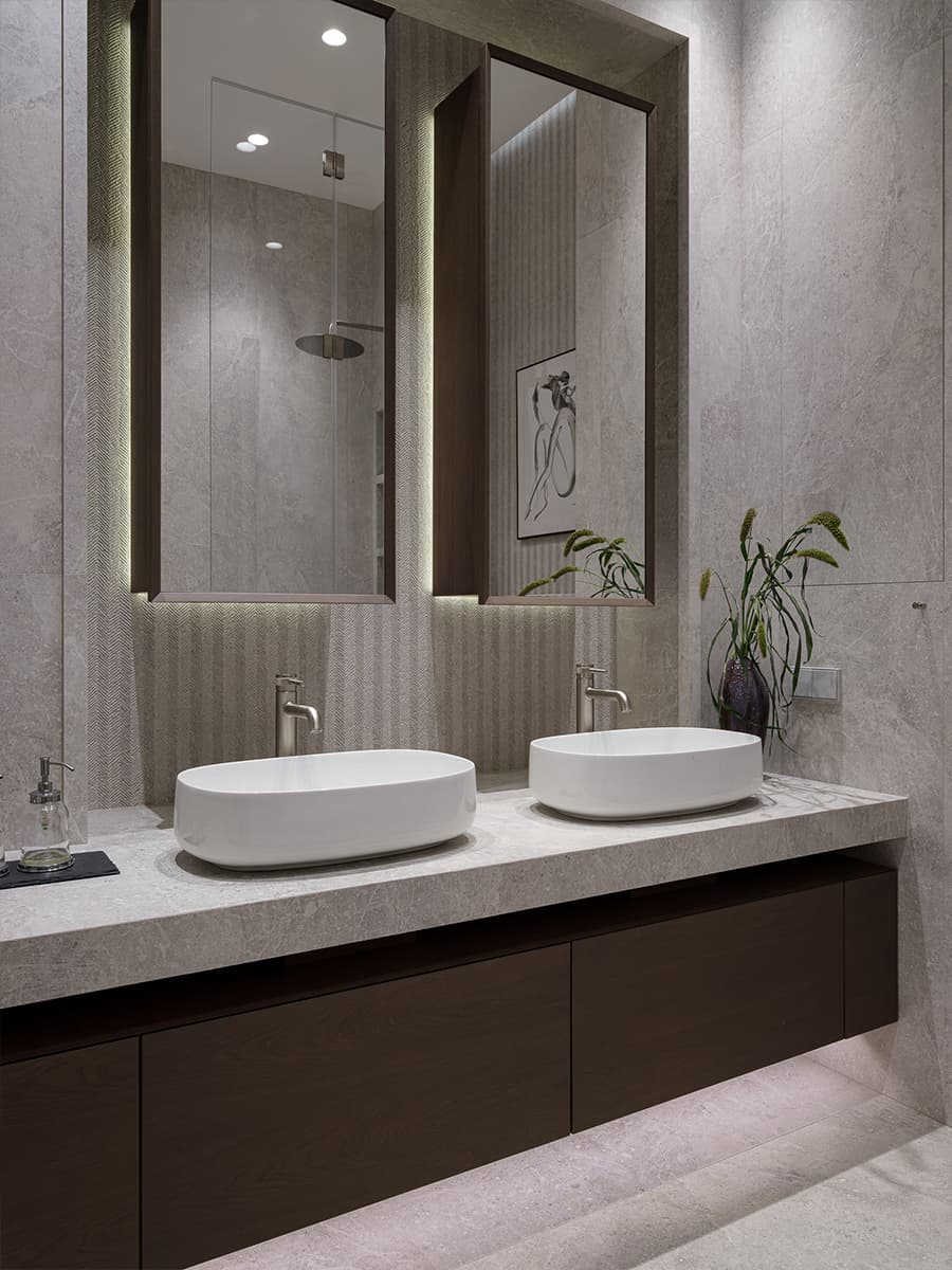 Воздушная квартира с открытым балконом и видом на центр Москвы — проект Кати Гербер