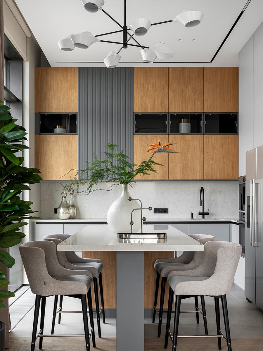 Воздушный интерьер квартиры с панорамным видом на Москву — проект Оксаны Галактионовой