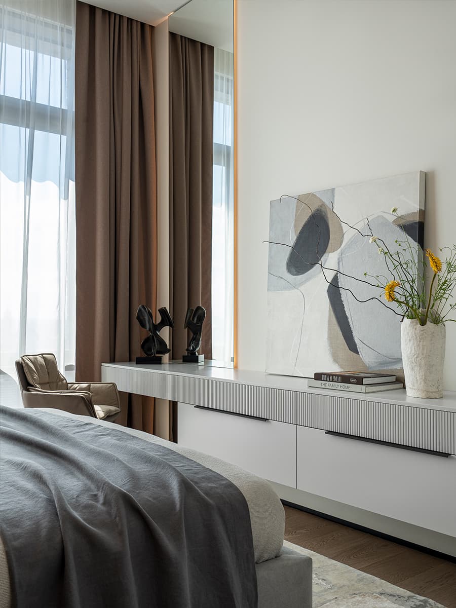 Воздушный интерьер квартиры с панорамным видом на Москву — проект Оксаны Галактионовой w3