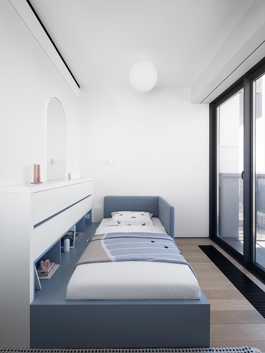 Продуманный до мелочей интерьер квартиры с графичными деталями — проект bureau SLOVO